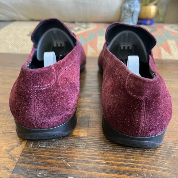 Salvatore Ferragamo Men\'s Burgundy Suede Bit Loafers main image 10